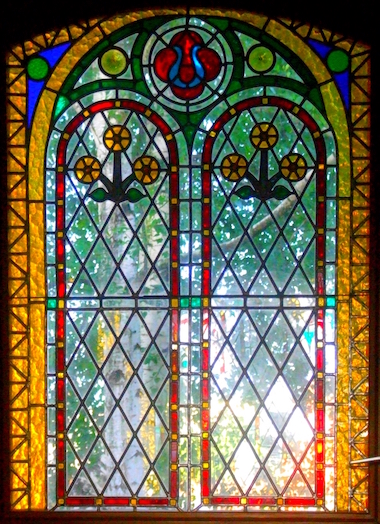 Okenní vitráž - kaplička Žalany