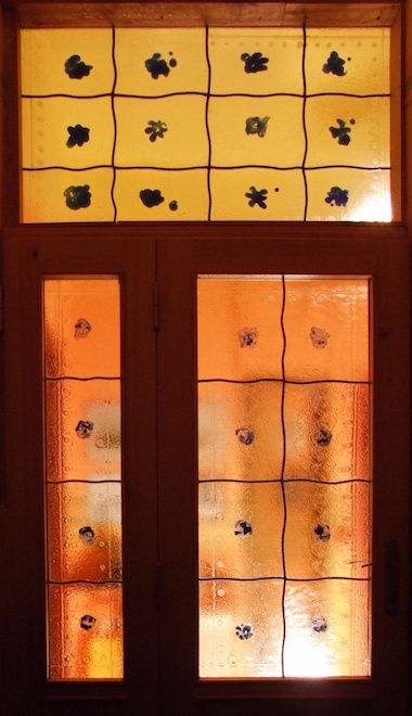 Dveřní vitráž s fusingovými skly